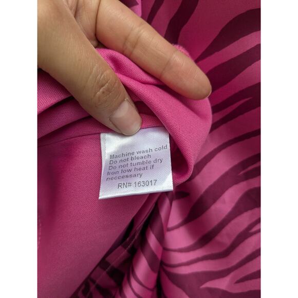 Princess Polly Women's Mini Dress Gia Pink Zebra Animal Print Cowl Neck Size 4 - Picture 10 of 16